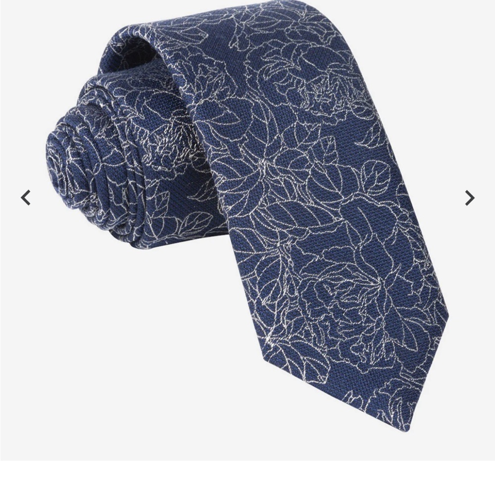 Lace Floral Navy Blue Tie